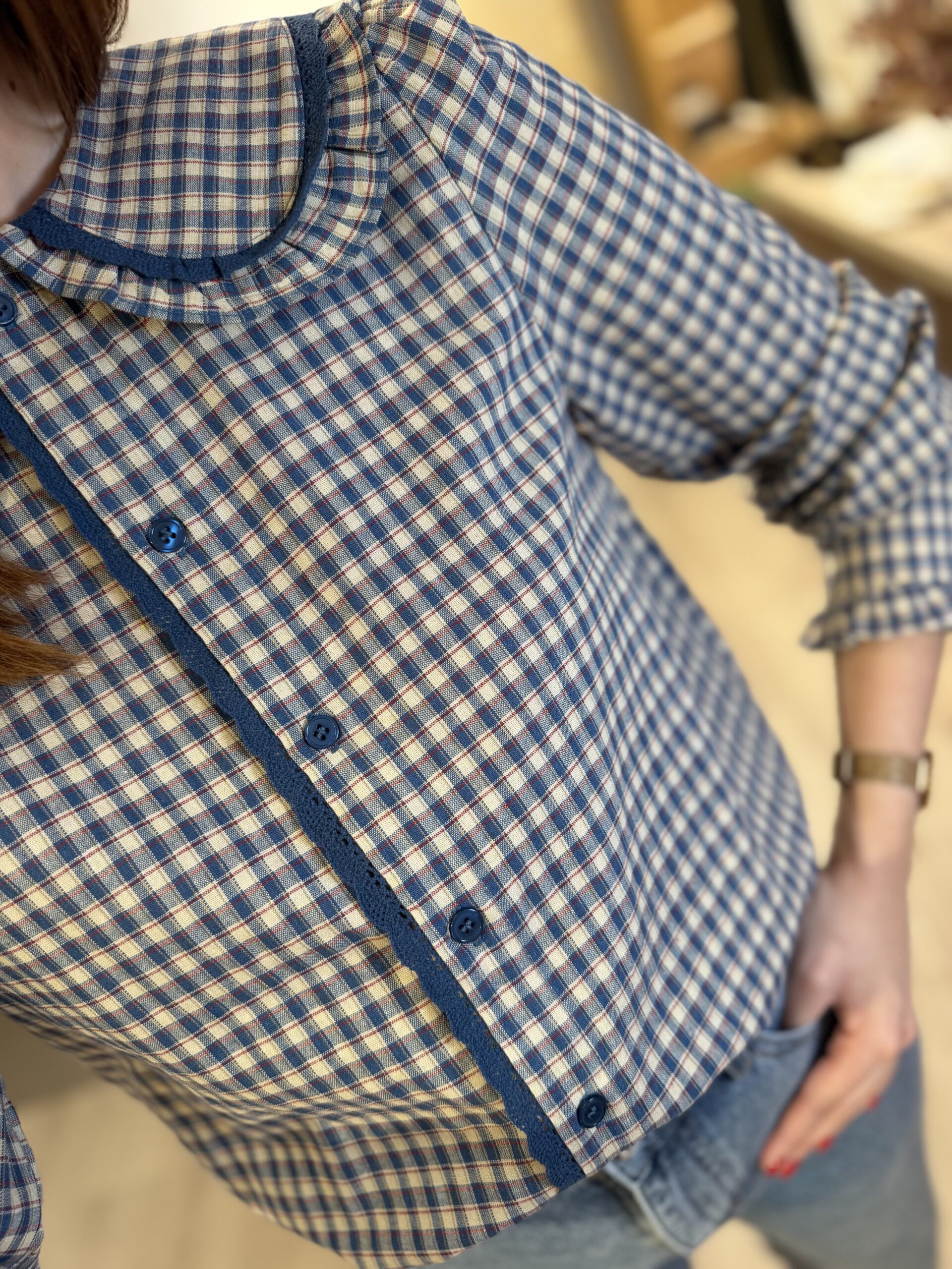 Camisa cuellos cuadros zoom