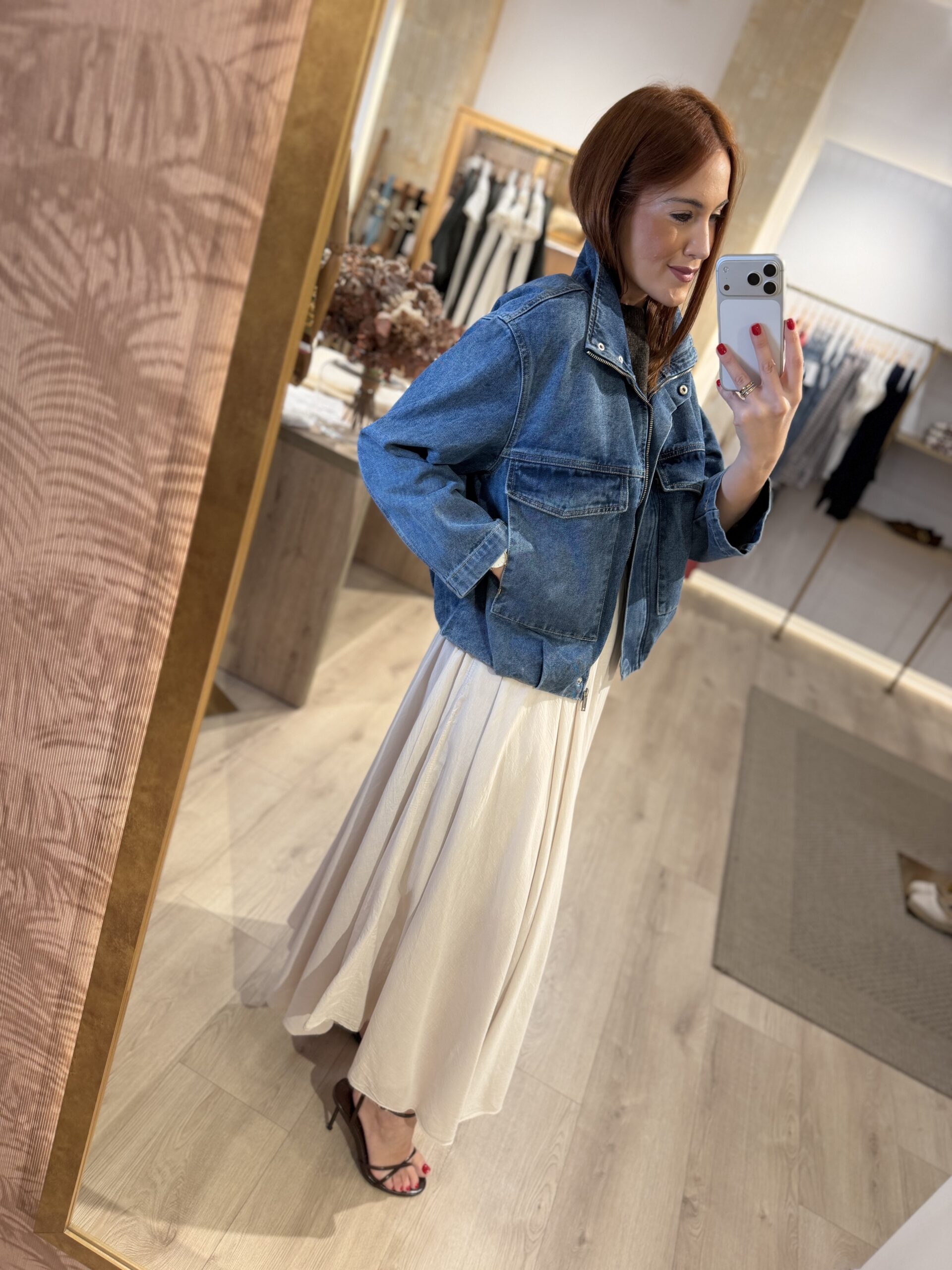 Cazadora denim cremallera,