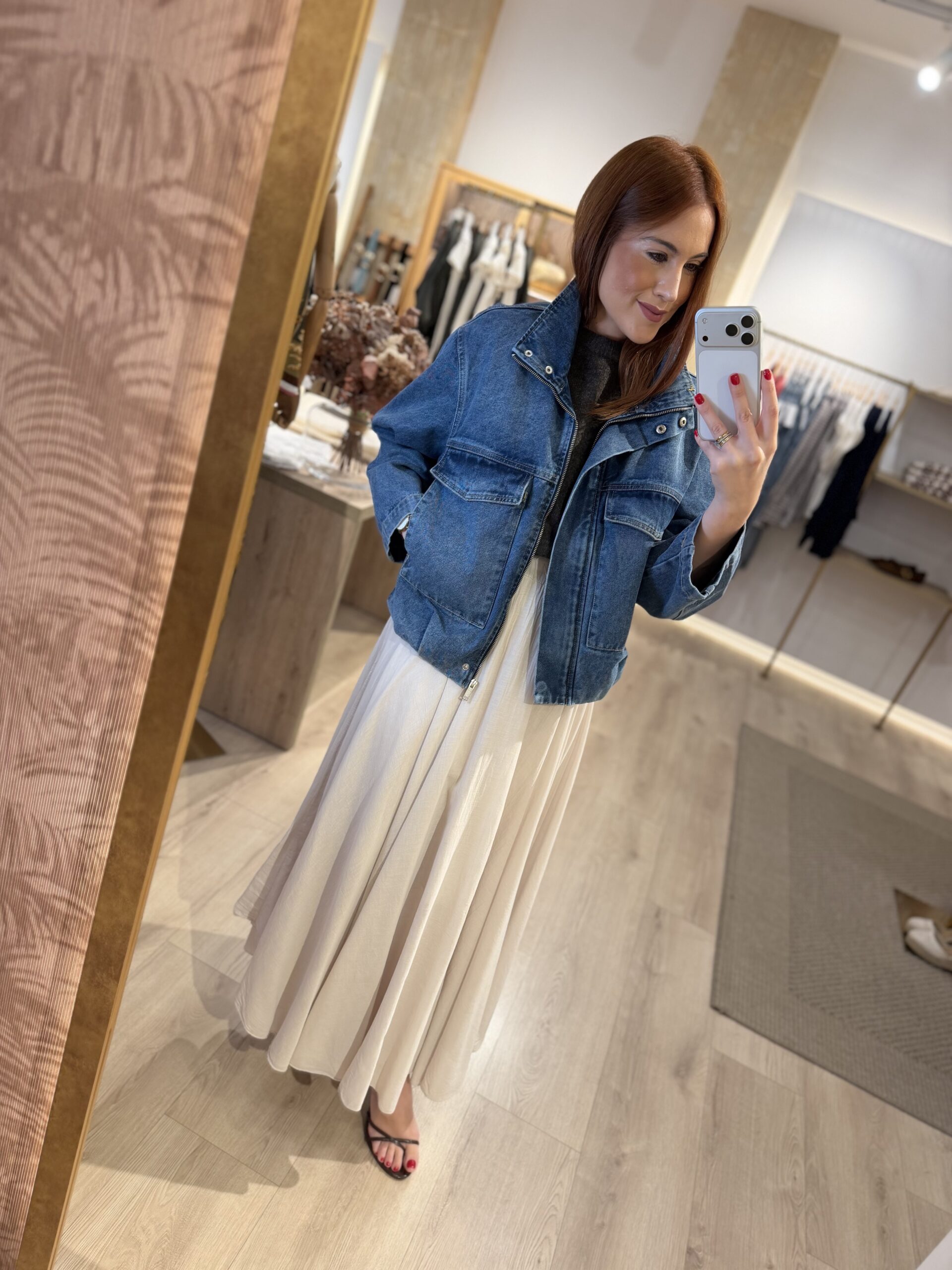 Cazadora denim cremallera