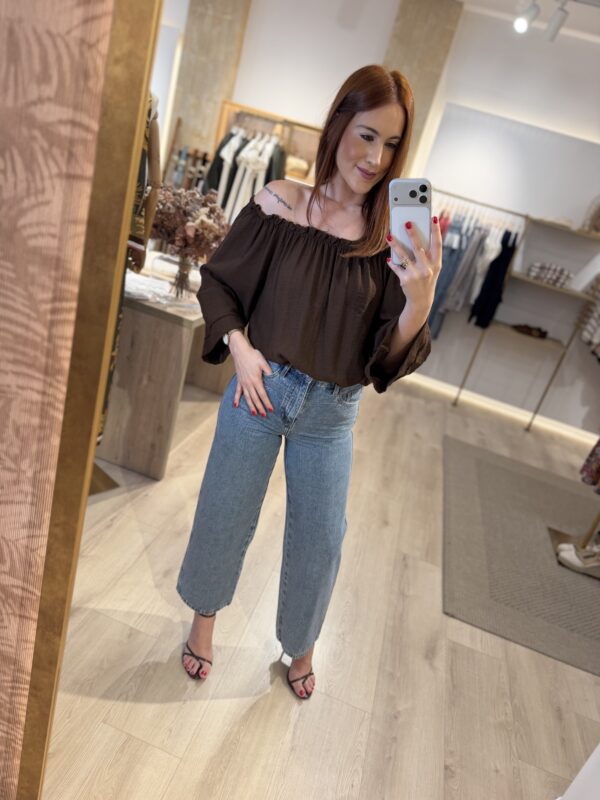 Jeans cropped wide,