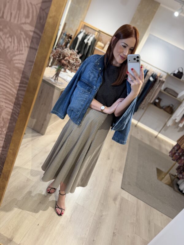 Falda midi cuadros-