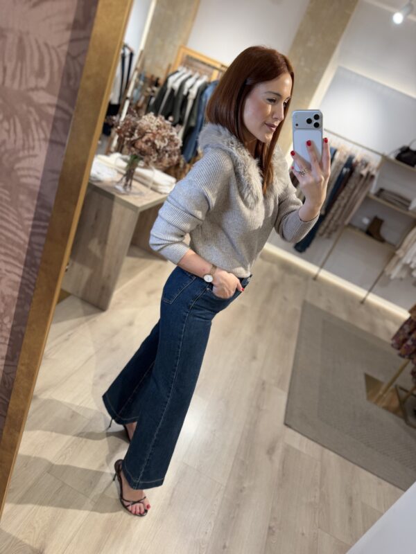 Jersey cuello pelo taupe,