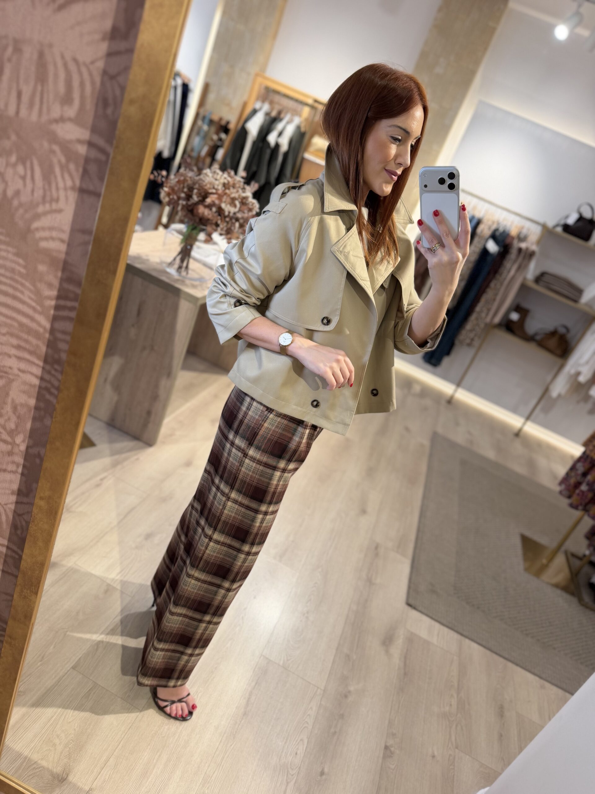 Trench corto beige-