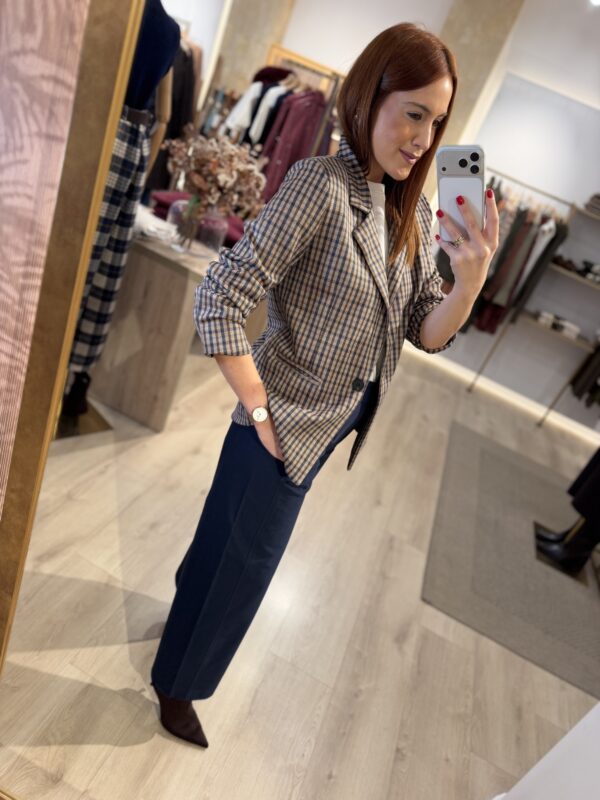Blazer cuadro azul-