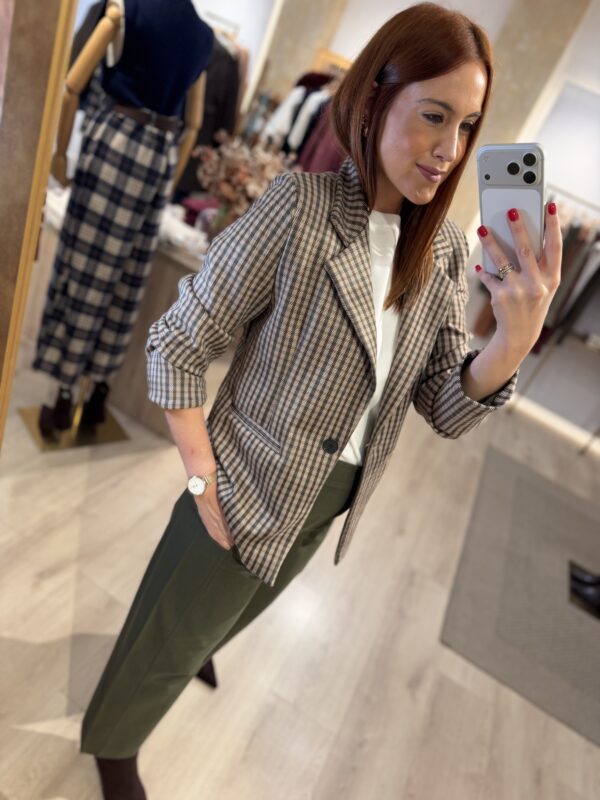 Blazer cuadro verde-