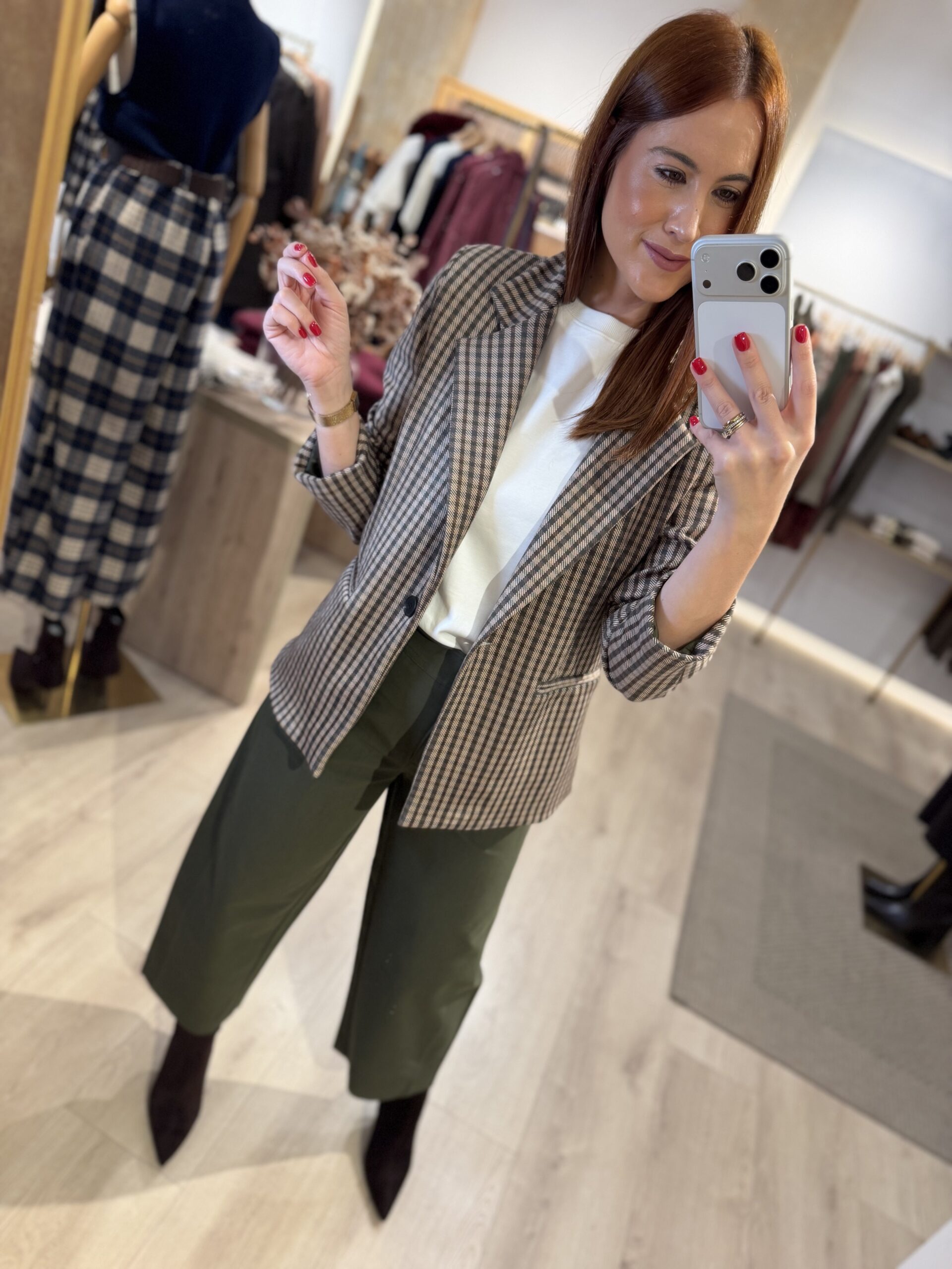 Blazer cuadro verde,