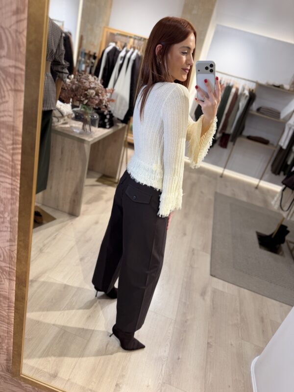 Cardigan crudo flecos,