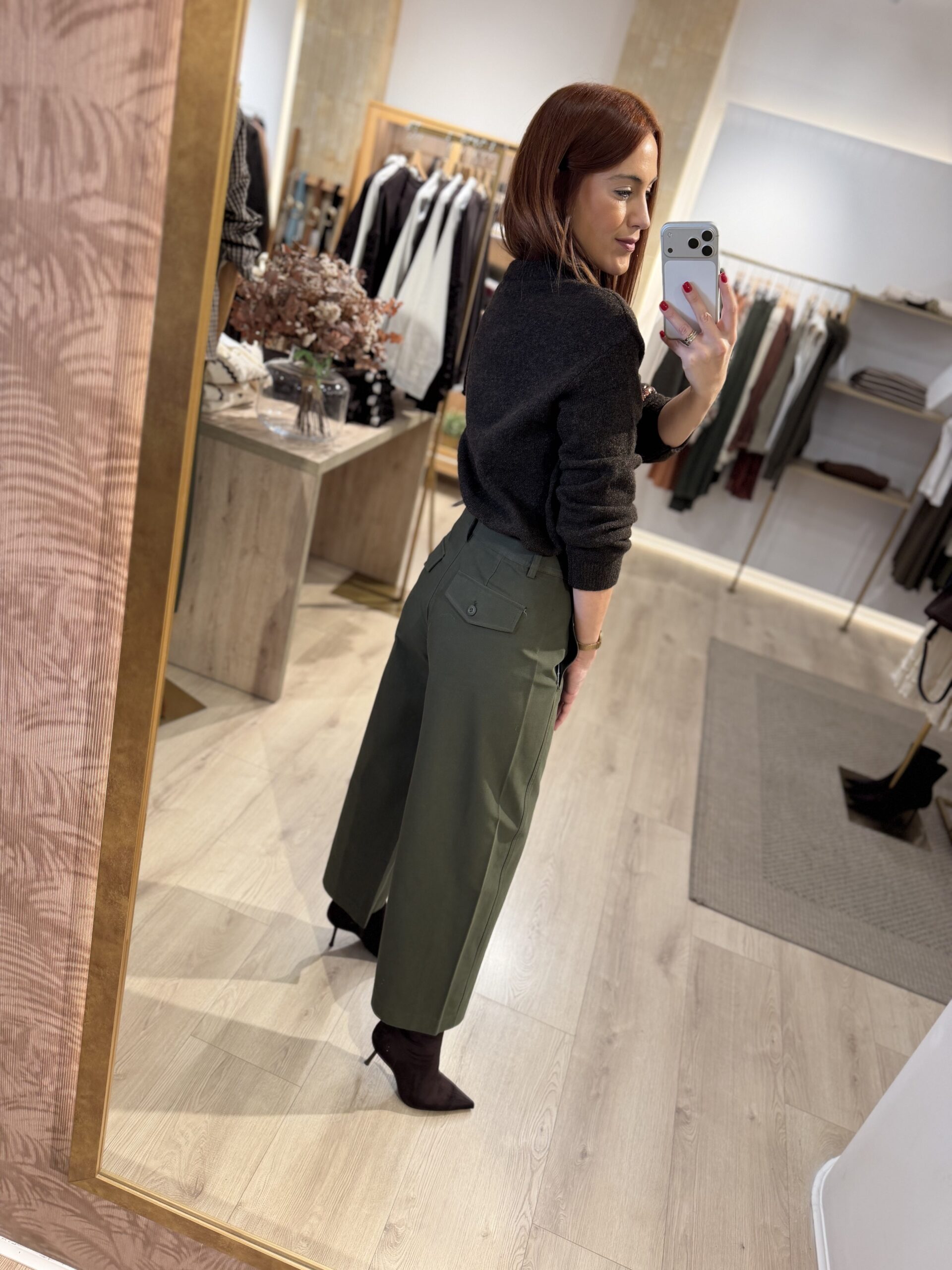 Jersey marrón strass-