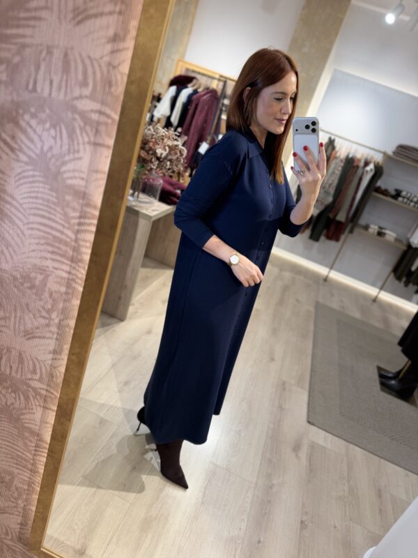 Maxi vestido azul.