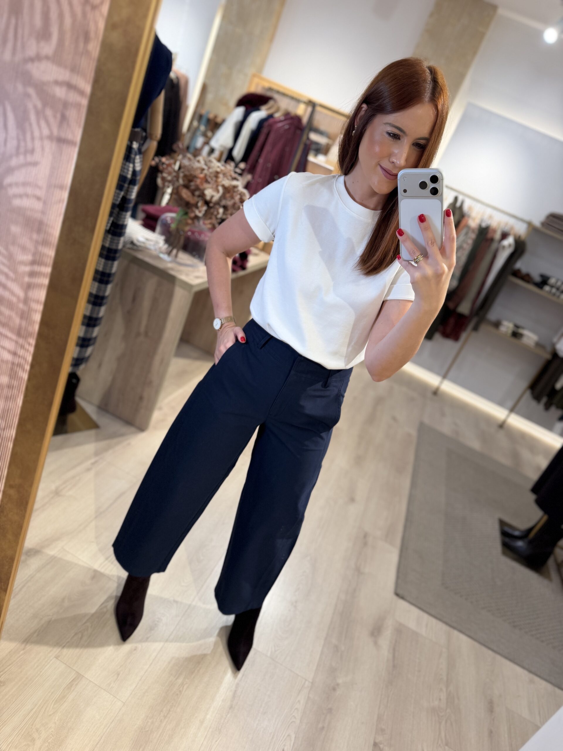 Pantalón mid waist barrel azul